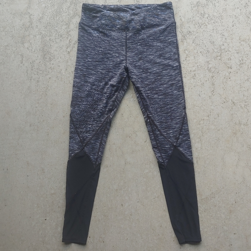 Black marl leggings with mesh panel L